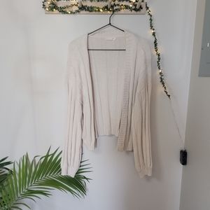 LA Hearts Balloon Sleeve Cardigan Creme